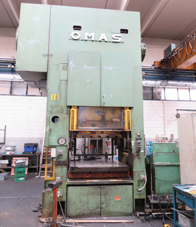 OMAS / Ton 250 Pressa meccanica doppio montante usata, per stampaggio lamiera